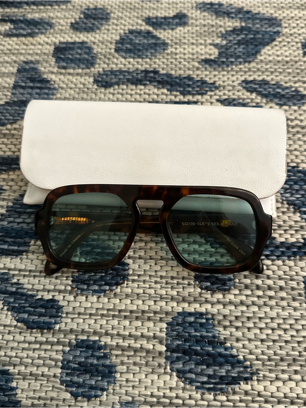 Elisa Johnson Tortoiseshell Women's Sunglasses - Brown Frame, Blue Lenses